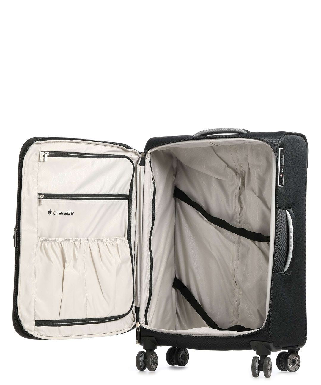 Soft extensible median suitcase TRAVELITE - Miigo - Black