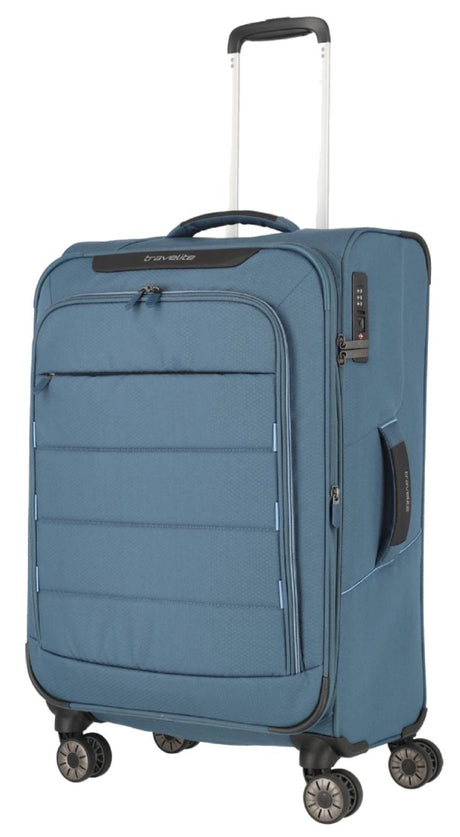 Extensible soft median suitcase TRAVELITE - Skaii Blue 1