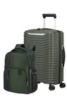 SET DE SAMSONITE MALETA DE CABINA EXTENSIBLE UPSCAPE CON MOCHILA 15” BIZ2GO Verde Oscuro