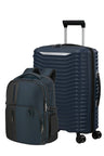 SET DE SAMSONITE MALETA DE CABINA EXTENSIBLE UPSCAPE CON MOCHILA 15” BIZ2GO Azul