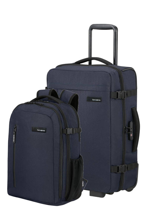 Régler le roader Valise cabine 55 cm et sac à dos portable M - 15,6 "- bleu foncé