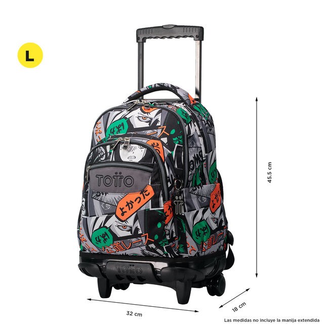 TOTTO School backpack with wheels - lines - manga 4yn