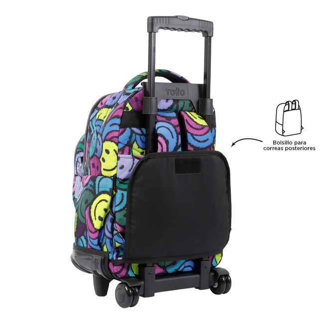 TOTTO School backpack with wheels - lines - 6jr emojis