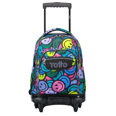 TOTTO School backpack with wheels - lines - 6jr emojis