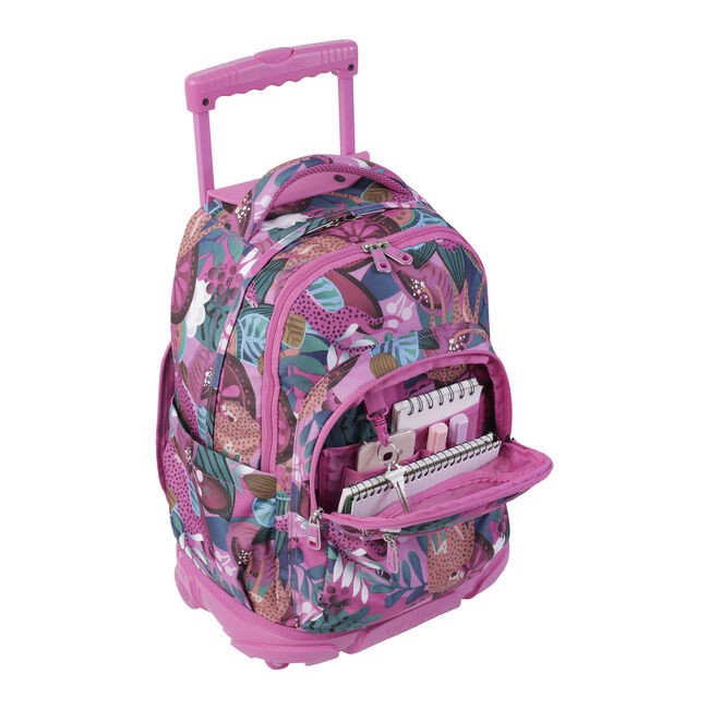 TOTTO School backpack with wheels - lines - 8IV tropical jaguar