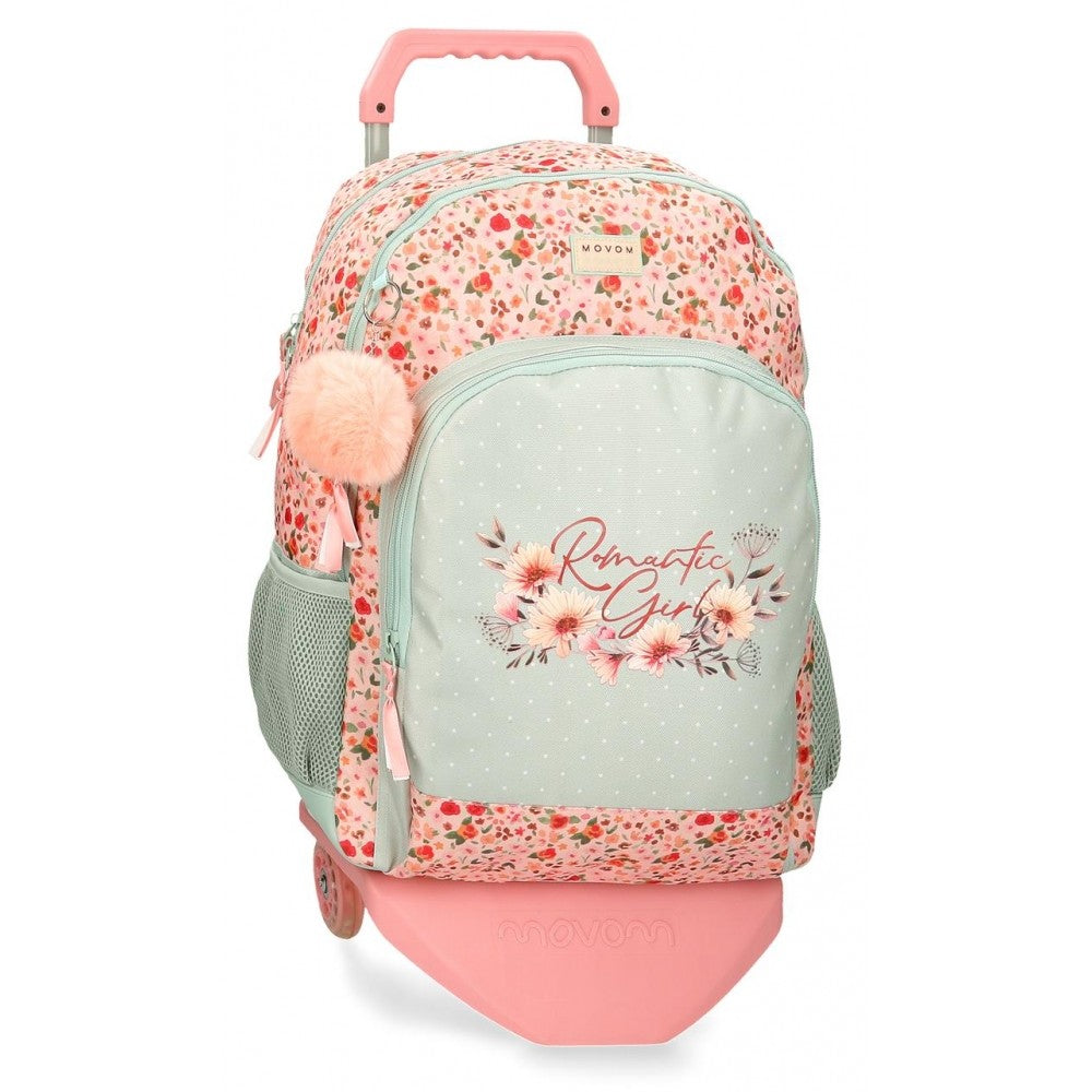 Movom Romantic Girl School Rucksack Zwei Fächer mit Auto