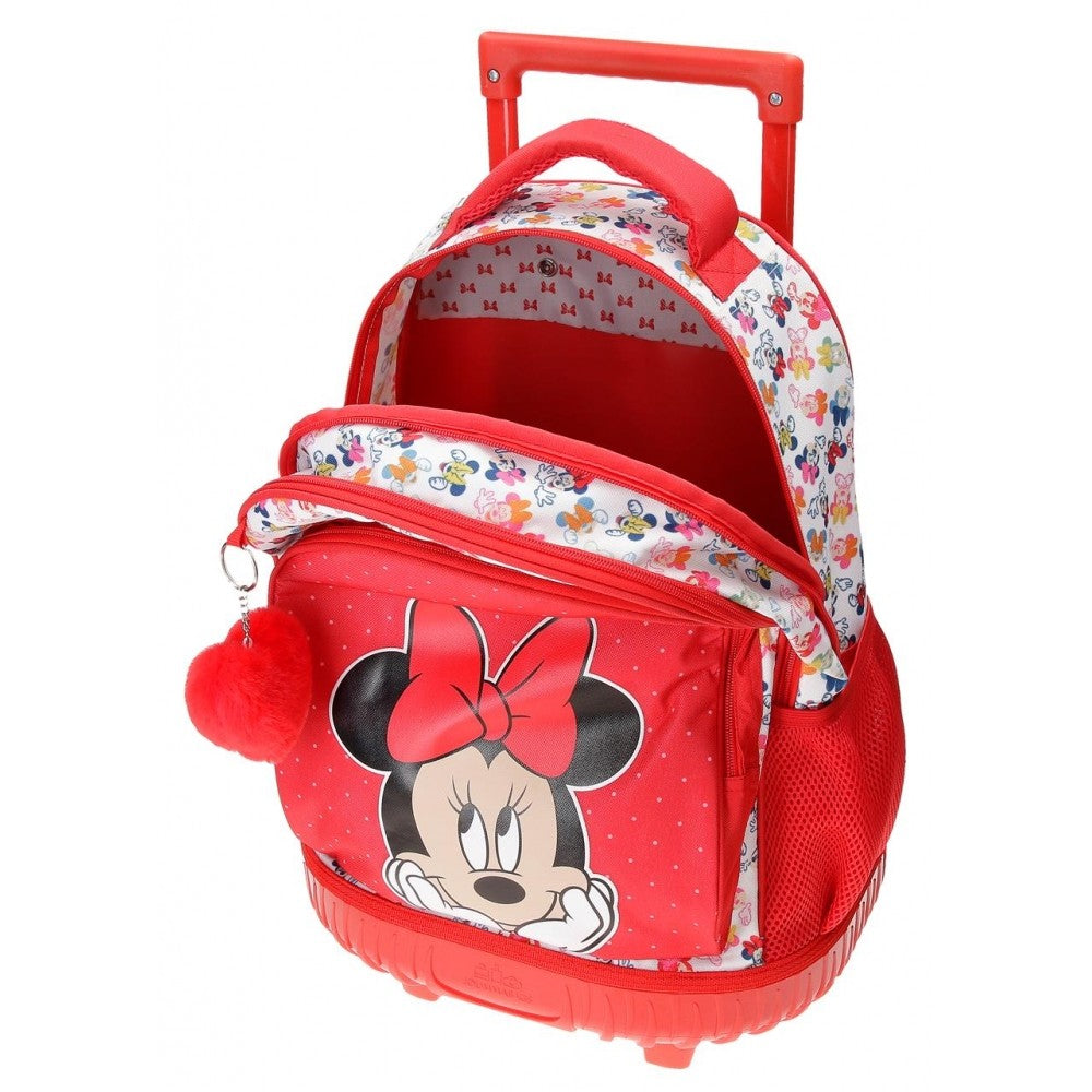 Backpack with two wheels and two minnie diva compartments