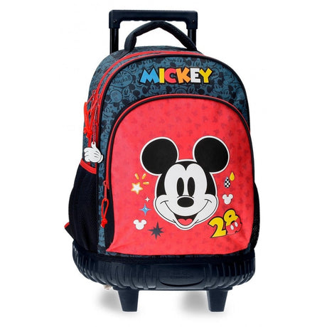 Backpack with two wheels and two Mickey Get Moving compartments