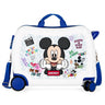 Children's suitcase 2 multidirectional wheels Mickey be cool white