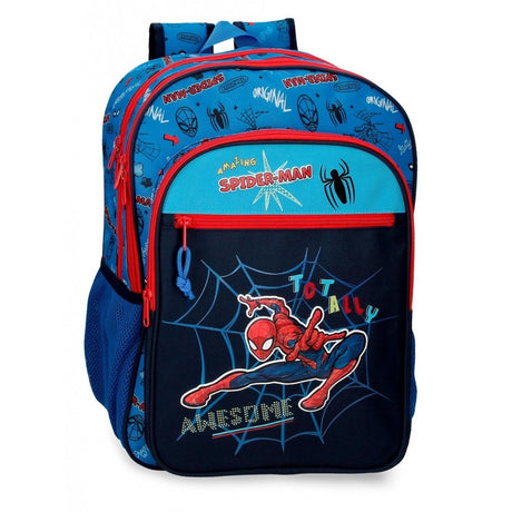 Spiderman Totally Awesome 42cm school backpack two compartments adaptable to car