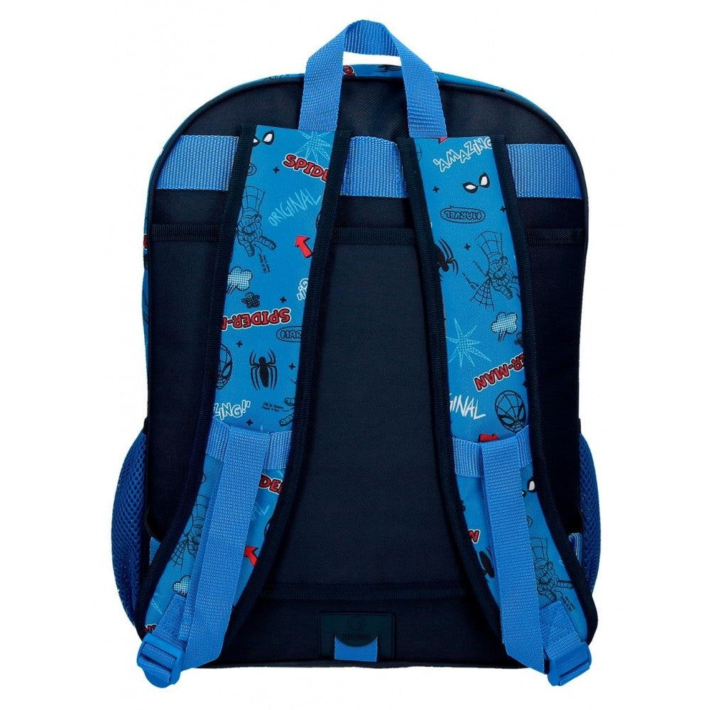 Spiderman Totally Awesome 42cm school backpack two compartments adaptable to car