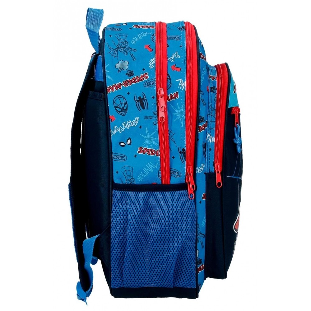 Spiderman Totally Awesome 42cm school backpack two compartments adaptable to car