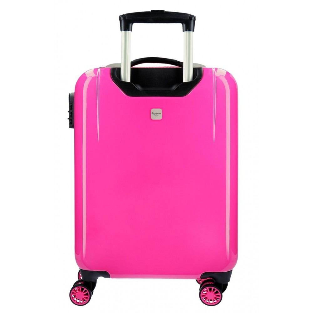 Cabin suitcase Rigid 55cm Pepe Jeans Kim Bco/Black/Fuchsia