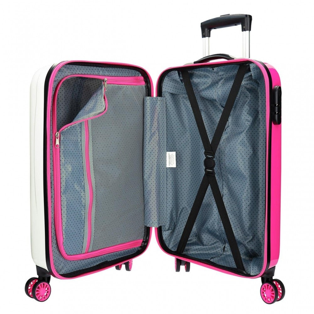 Cabin suitcase Rigid 55cm Pepe Jeans Kim Bco/Black/Fuchsia