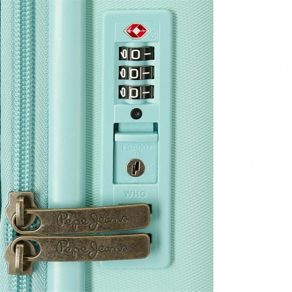 Cabin suitcase Pepe Jeans Rigid Turquoise 55cm