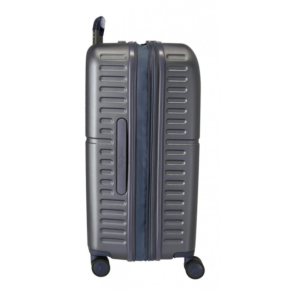 Medium suitcase Pepe Jeans Kay rigid navy blue 70cm