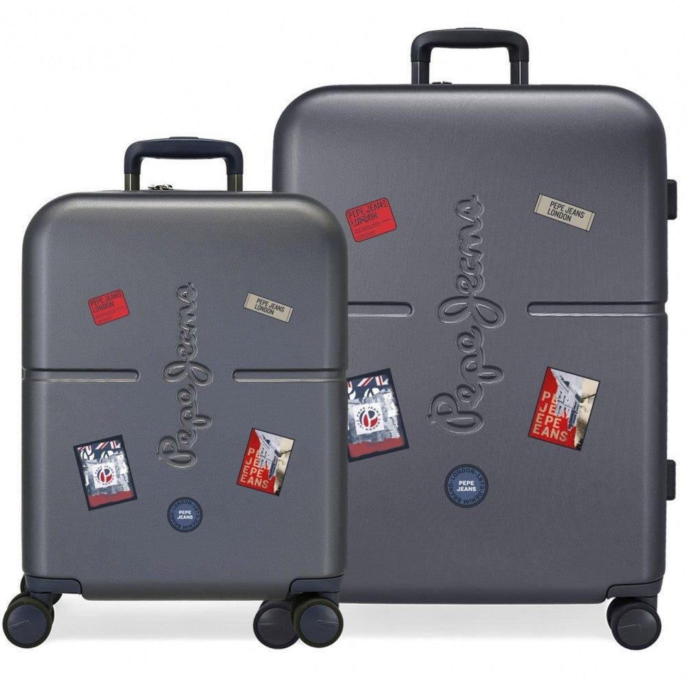 Set of suitcases Pepe Jeans Kay rigid navy blue 55-70cm