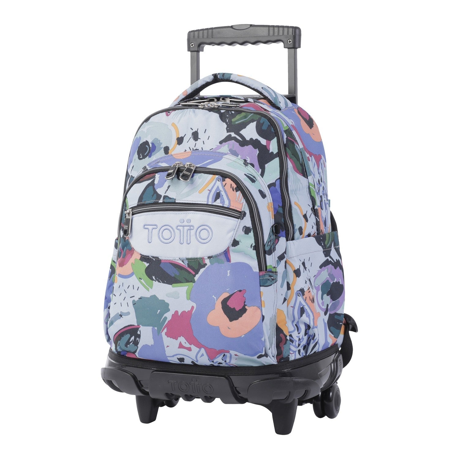 TOTTO School backpack with lines wheels + dashboard case - 4h1 floral canvas