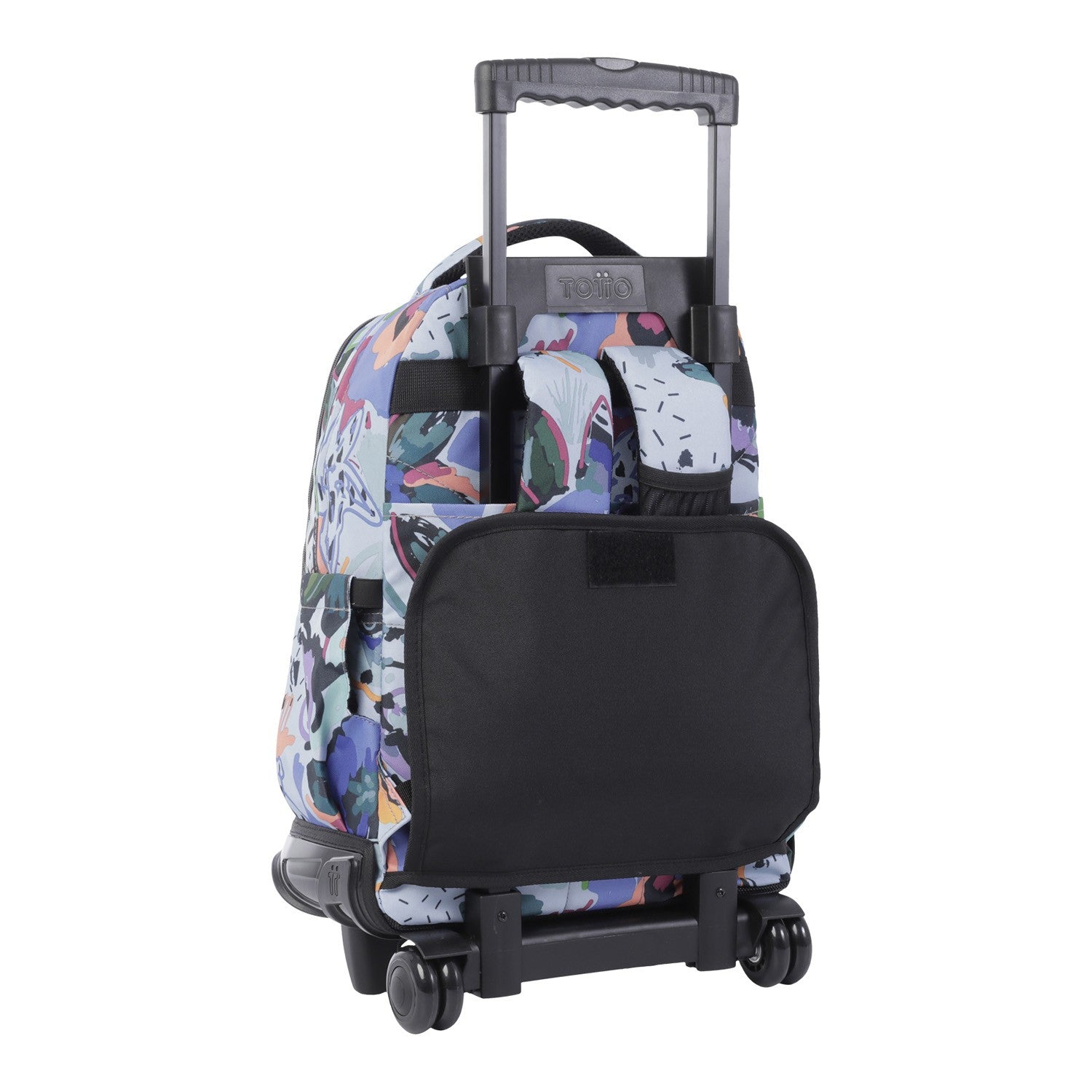 TOTTO School backpack with wheels - lines - 4h1 floral canvas