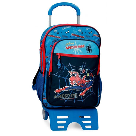 Spiderman Totally Awesome 42cm school backpack two compartments with car