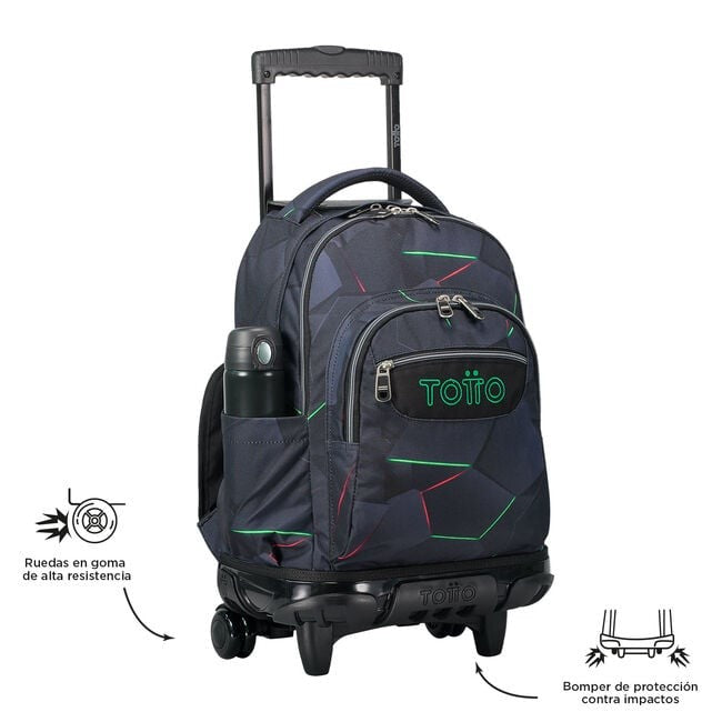 TOTTO School backpack with wheels - lines - 4 and fractal