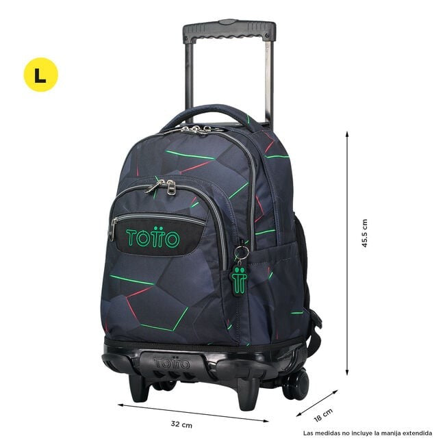 TOTTO School backpack with wheels - lines - 4 and fractal