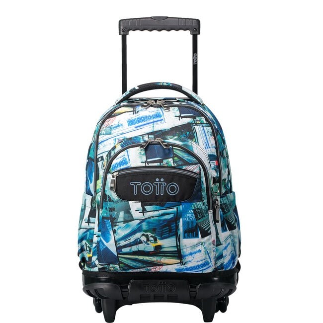 TOTTO School backpack with wheels - lines - 4HV postcards and cassettes