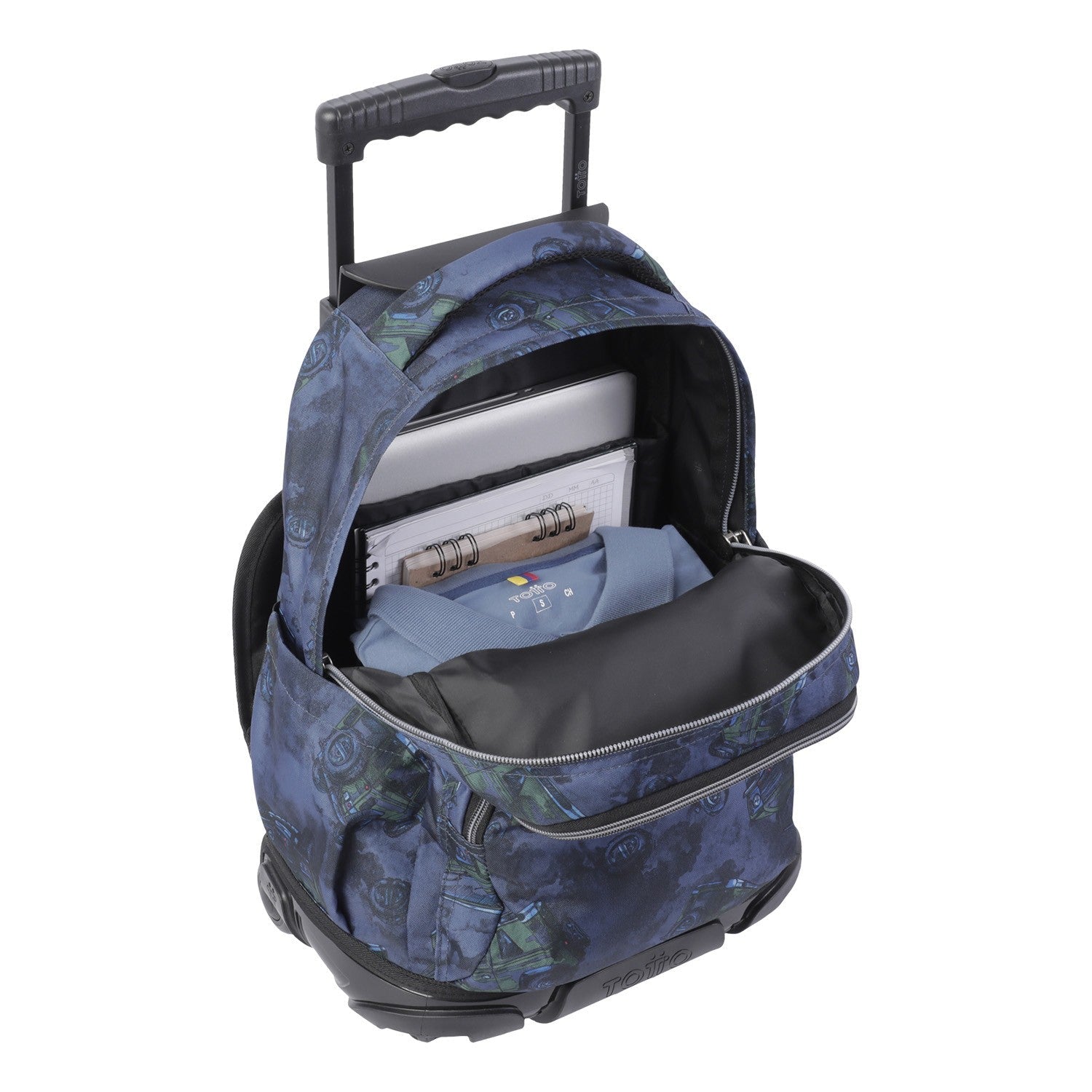 TOTTO School backpack with wheels - lines - 5JX SUV