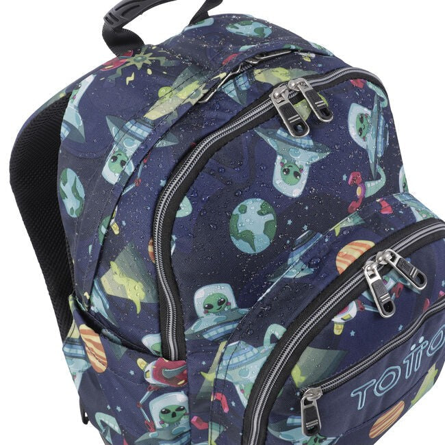 TOTTO School Backpack- Crayoles- 5jy- Planets and Aliens