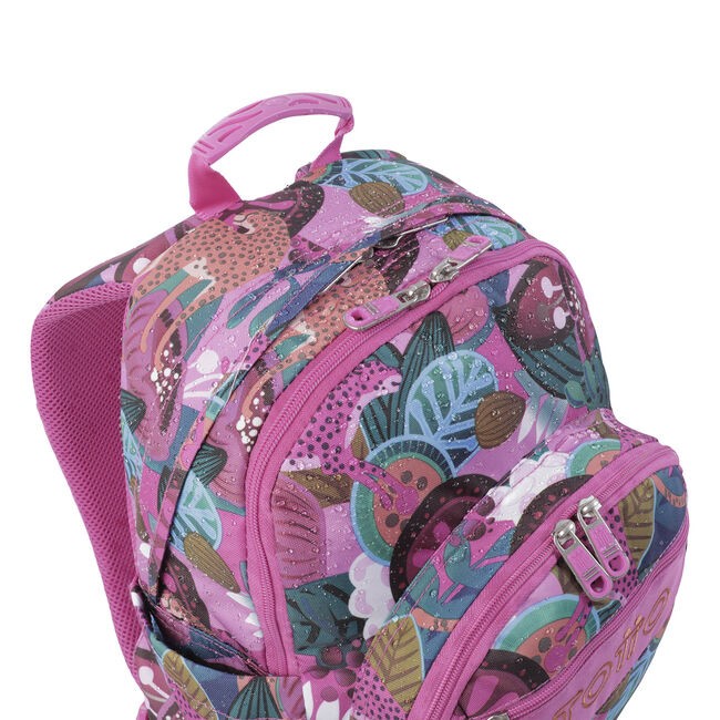 TOTTO School Backpack- Crayoles- 8IV-Tropical Jaguar