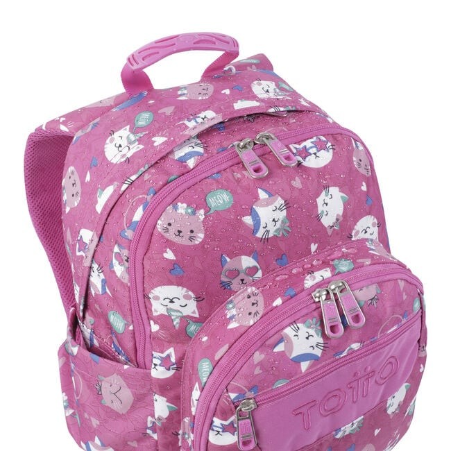 TOTTO School Backpack- Crayoles- 8iw- Fiesta Gatitos