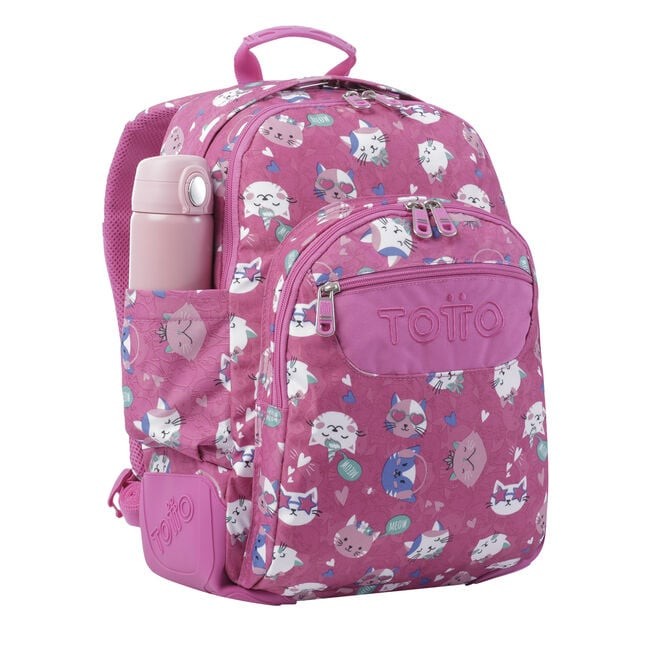 TOTTO School Backpack- Crayoles- 8iw- Fiesta Gatitos