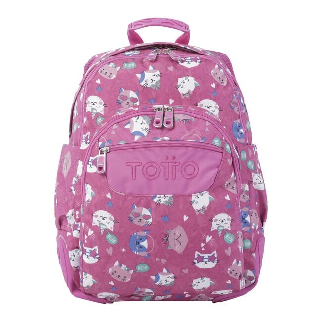 TOTTO School Backpack- Crayoles- 8iw- Fiesta Gatitos