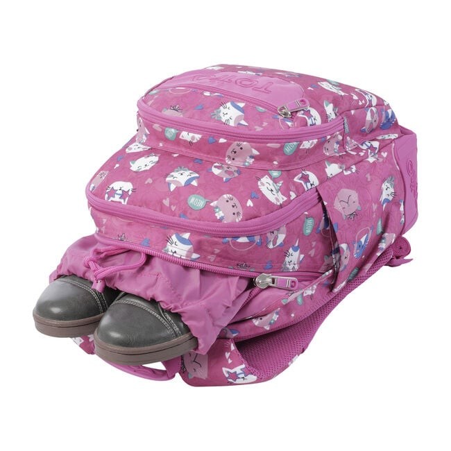 TOTTO School Backpack- Crayoles- 8iw- Fiesta Gatitos