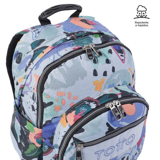 TOTTO School Backpack- Crayoles- 4h1- Floral Canvas