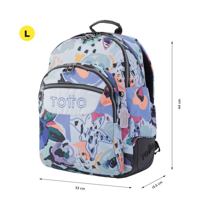 TOTTO School Backpack- Crayoles- 4h1- Floral Canvas