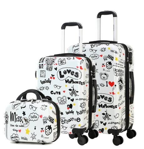 Game of two median suitcases + small + bags