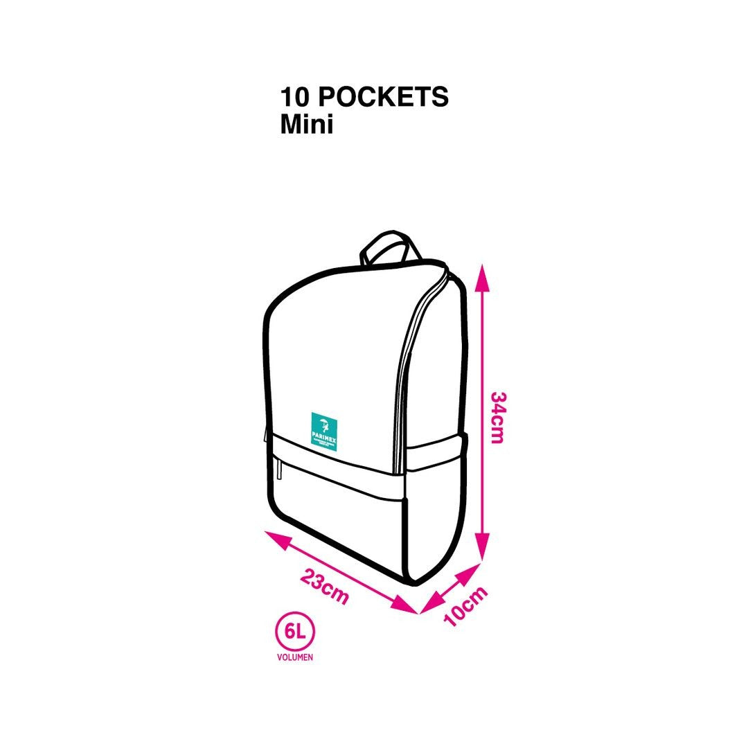 PARIMEX MOCHILA NEW URBAN 10 POCKETS MINI 13"