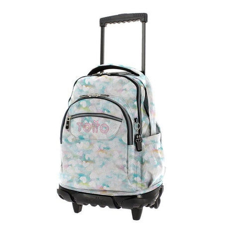 TOTTO School backpack with wheels - lines - 4hx pastel hearts