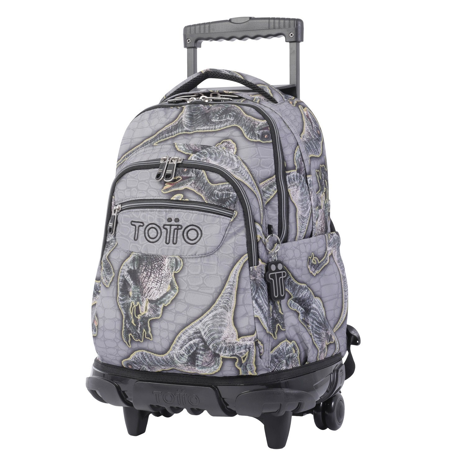 TOTTO School backpack with wheels - lines - 4y5 Dinosaurs print