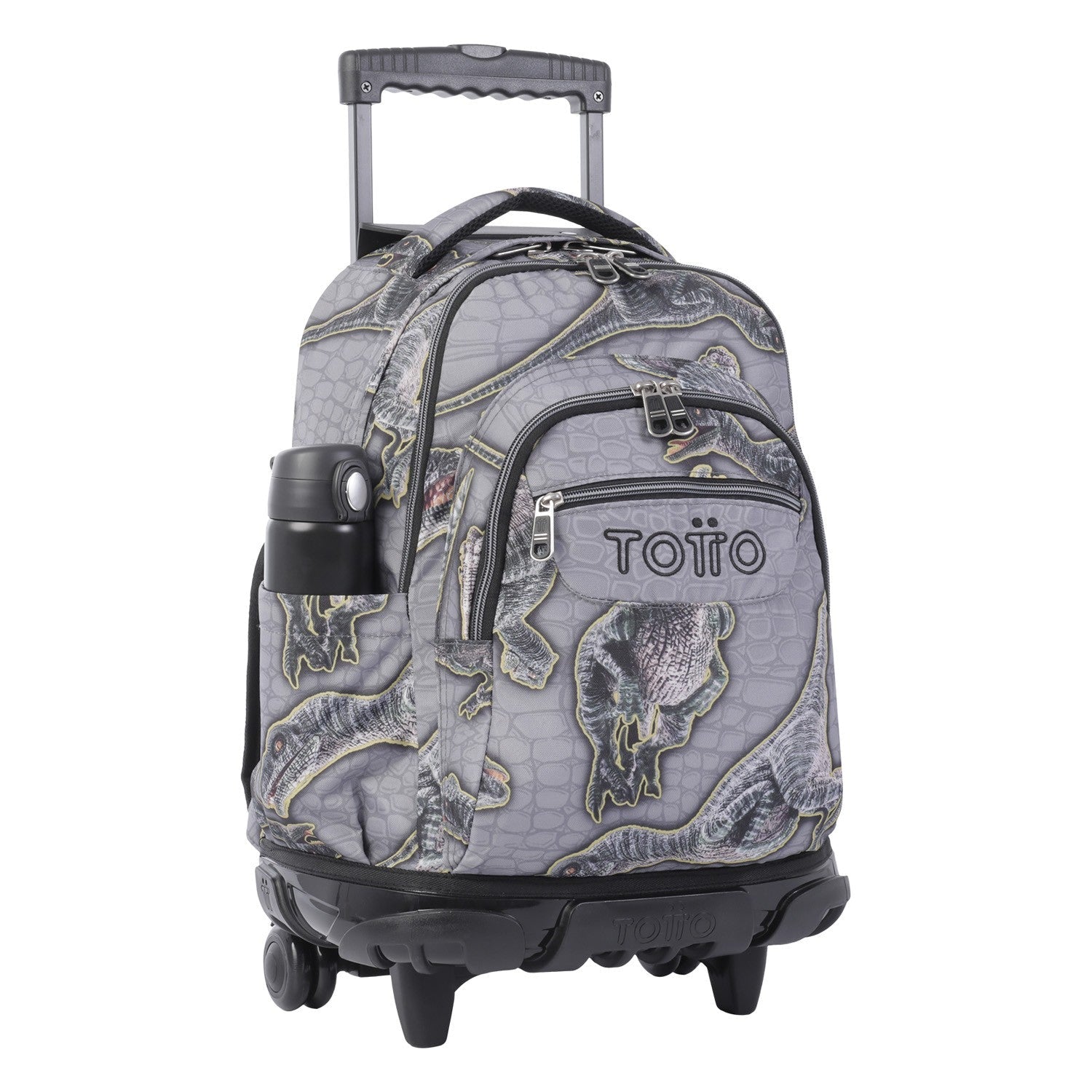 TOTTO School backpack with wheels - lines - 4y5 Dinosaurs print