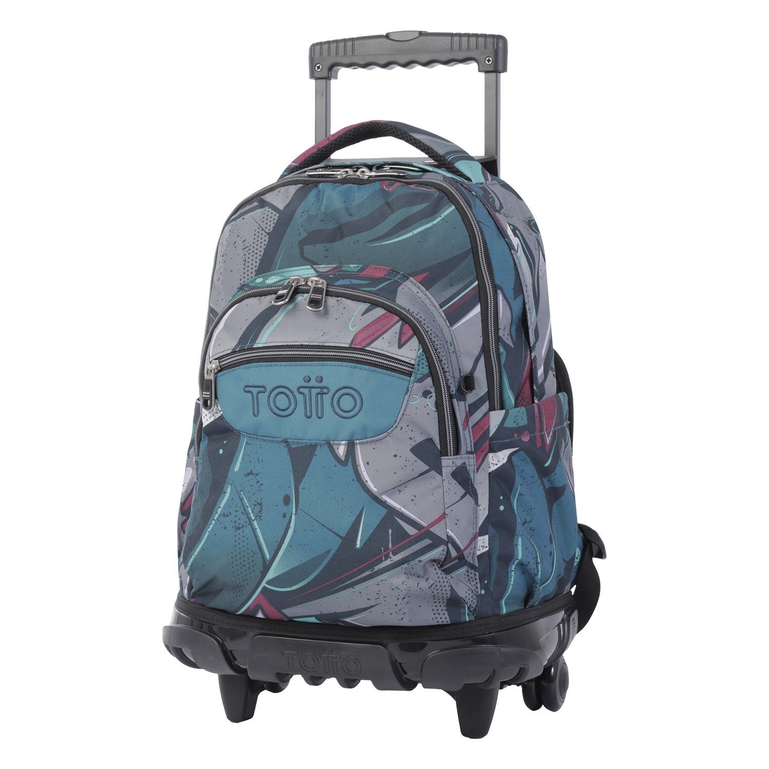 TOTTO School backpack with wheels - lines - 4y7 Eco -Friendly canvas