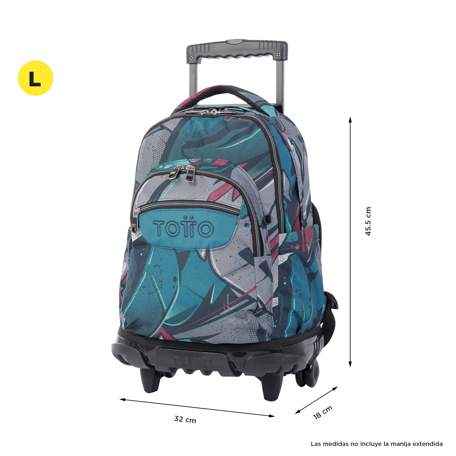 TOTTO School backpack with wheels - lines - 4y7 Eco -Friendly canvas