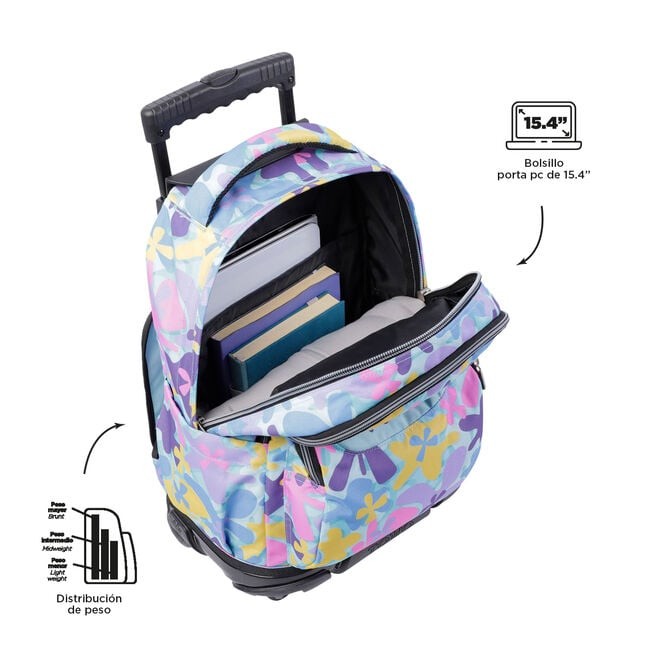 TOTTO School backpack with wheels - lines - 6js Hawa