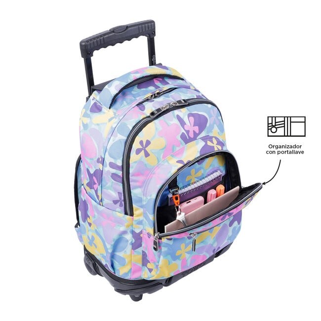 TOTTO School backpack with wheels - lines - 6js Hawa