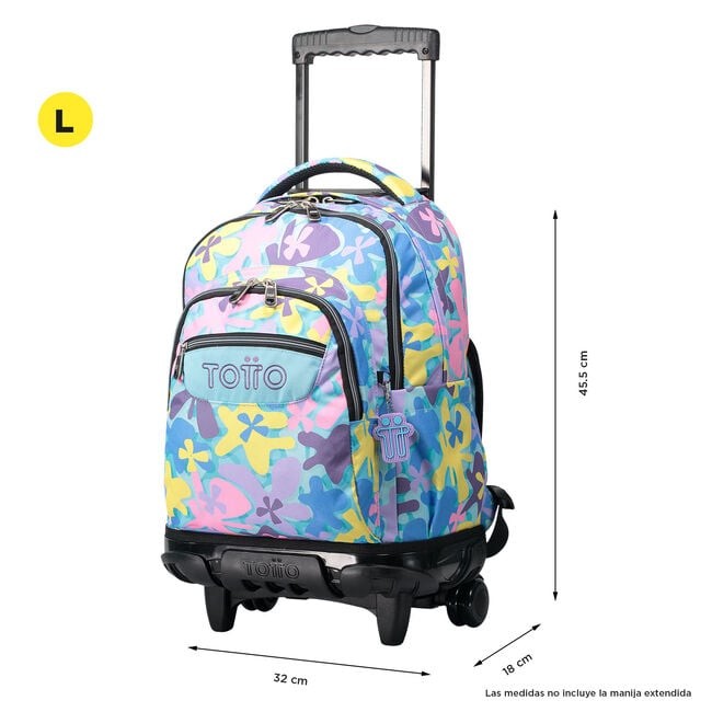 TOTTO School backpack with wheels - lines - 6js Hawa