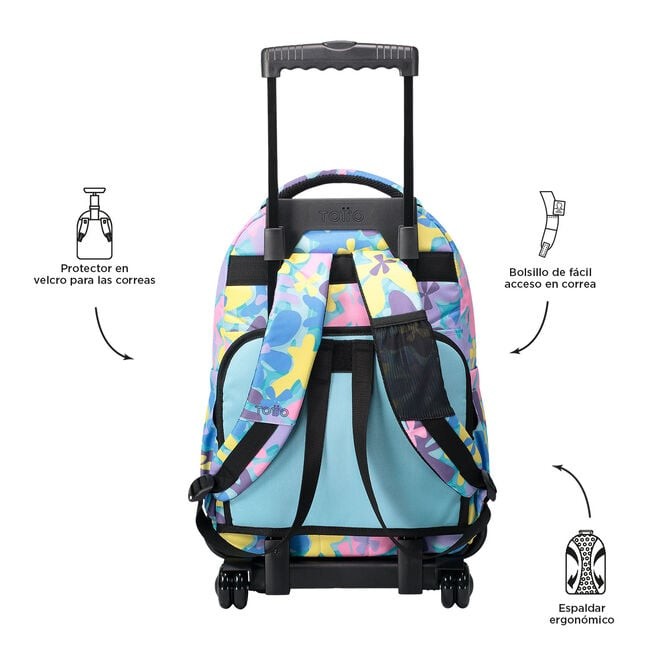 TOTTO School backpack with wheels - lines - 6js Hawa