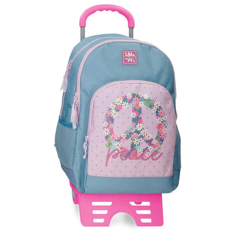 Roll Road Peace school backpack two compartments with car