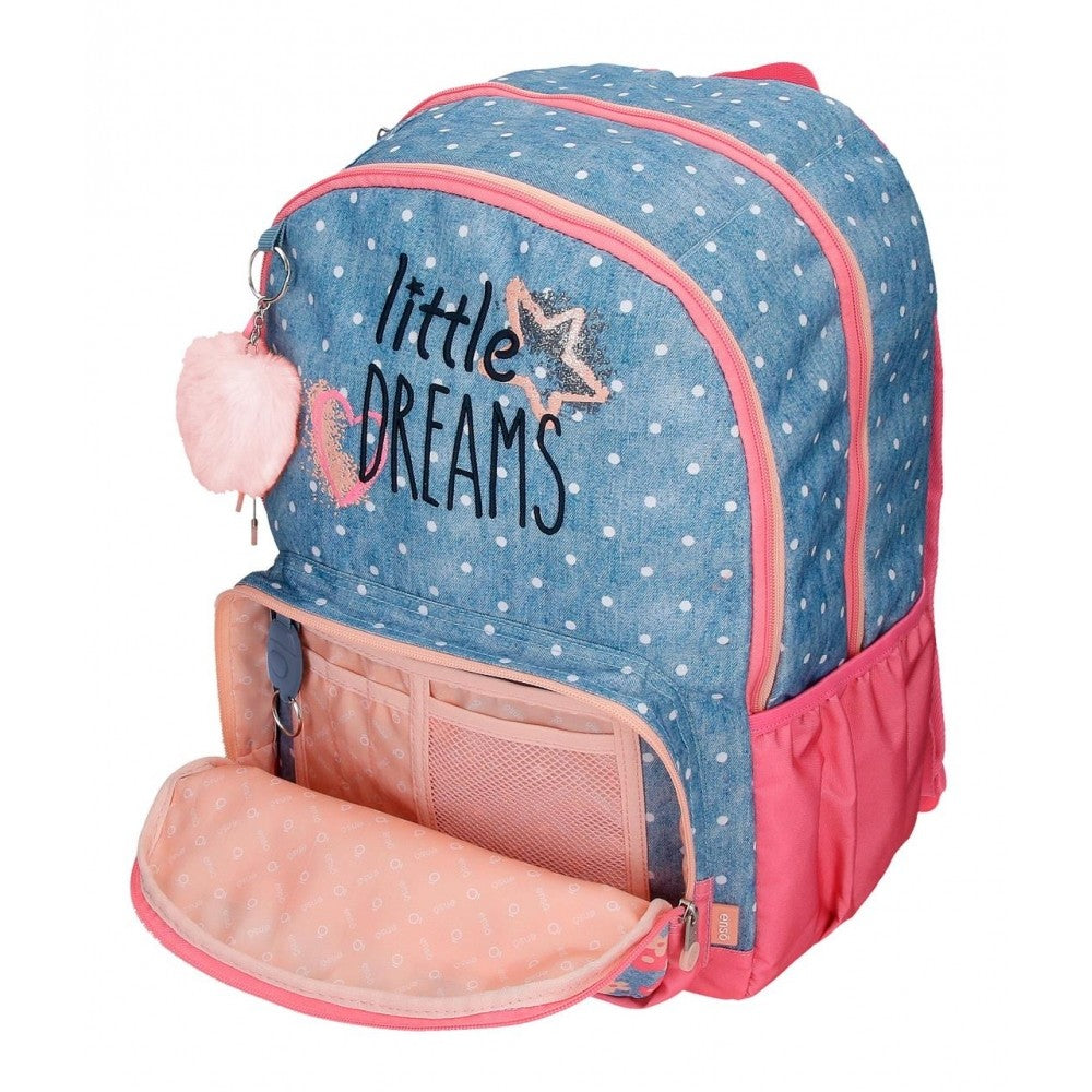 Backpack Little Dreams Double Adaptable Pink Compartment