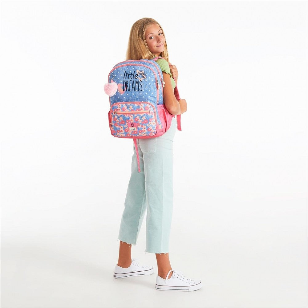 Backpack Little Dreams Double Adaptable Pink Compartment